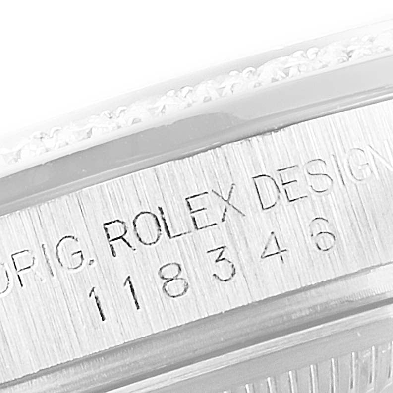 Rolex President Day-Date Platinum Ice Blue Dial Diamond Watch 118346 Box Papers
