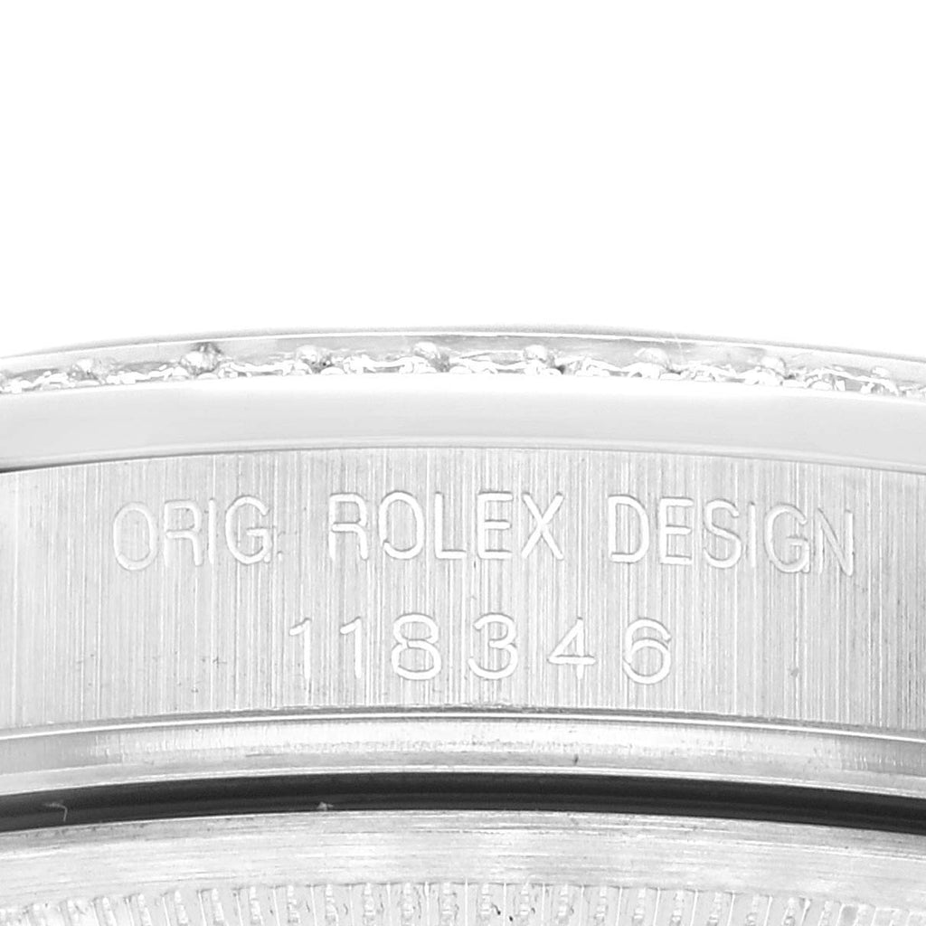 Rolex President Day-Date Platinum Ice Blue Diamond Dial Bezel Mens Watch 118346