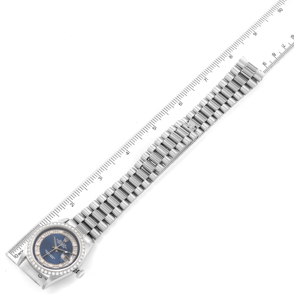 Rolex President Day-Date Platinum Myriad Diamond Dial Mens Watch 18346