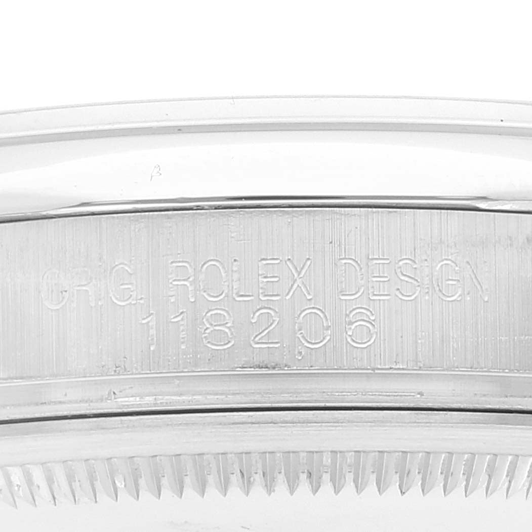 Rolex President Day-Date Platinum Silver Diamond Dial Mens Watch 118206