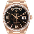 Rolex President Day Date Rose Gold Eisenkiesel Stone Diamond Mens Watch 128345 Unworn