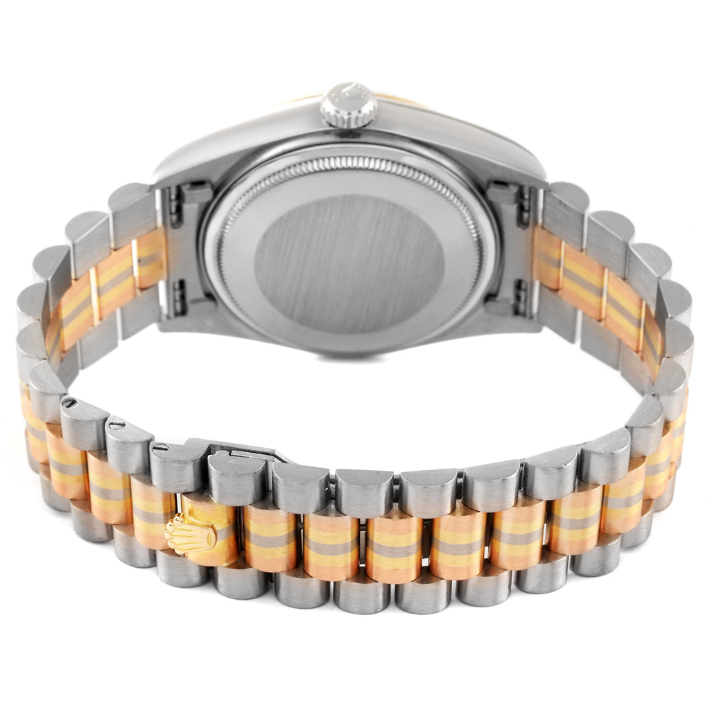Rolex President Day-Date Tridor White Yellow Rose Gold Diamond Watch 18039