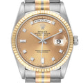 Rolex President Day-Date Tridor White Yellow Rose Gold Diamond Watch 18239 Papers