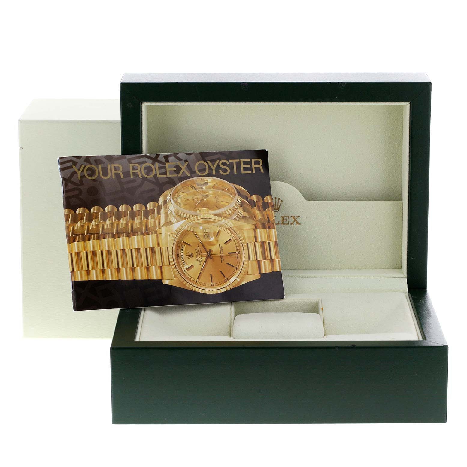 Rolex President Day-Date Tridor White Yellow Rose Gold Mens Watch 18239