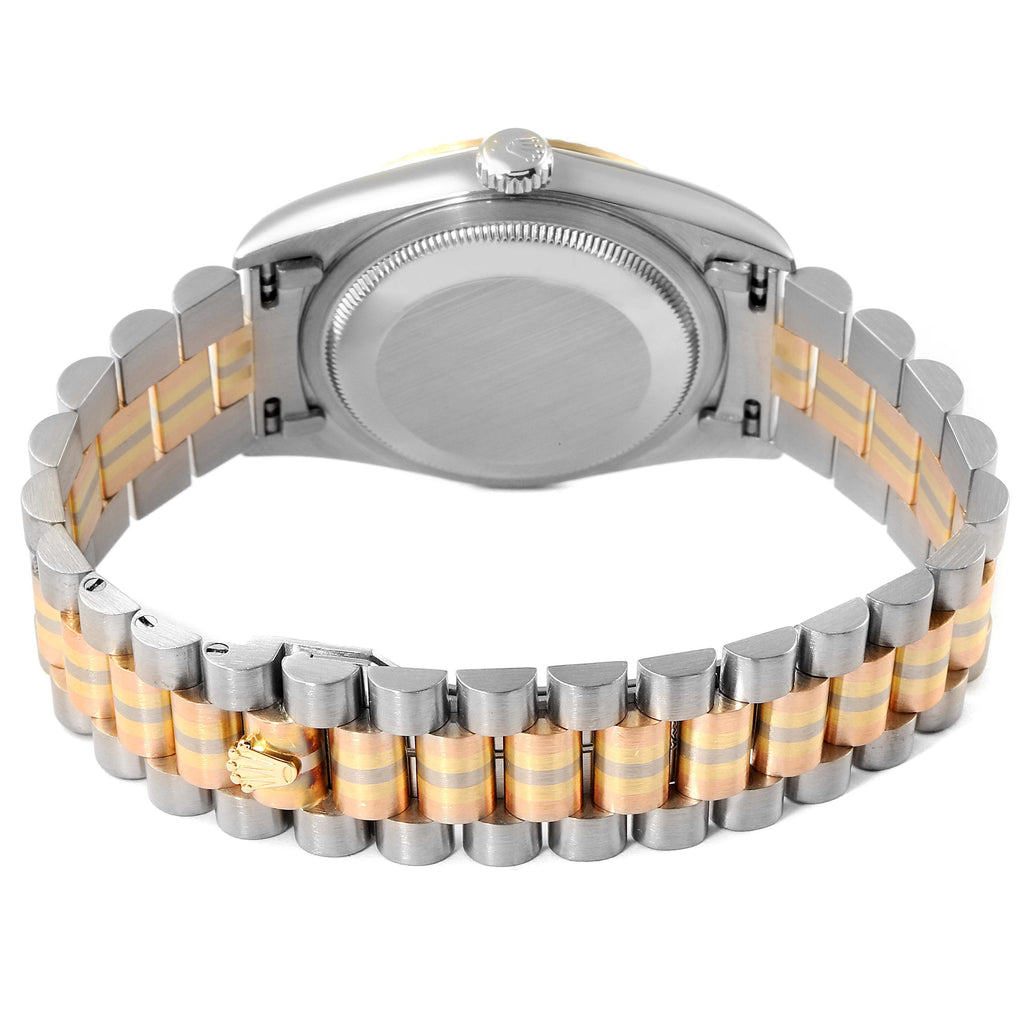 Rolex President Day-Date Tridor White Yellow Rose Gold Mens Watch 18239