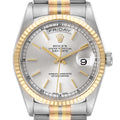 Rolex President Day-Date Tridor White Yellow Rose Gold Mens Watch 18239