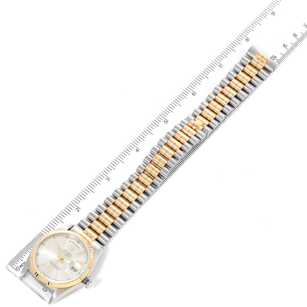 Rolex President Day-Date Tridor White Yellow Rose Gold Mens Watch 18239