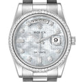Rolex President Day-Date White Gold Diamond Dial Bezel Watch 118399 Box Card
