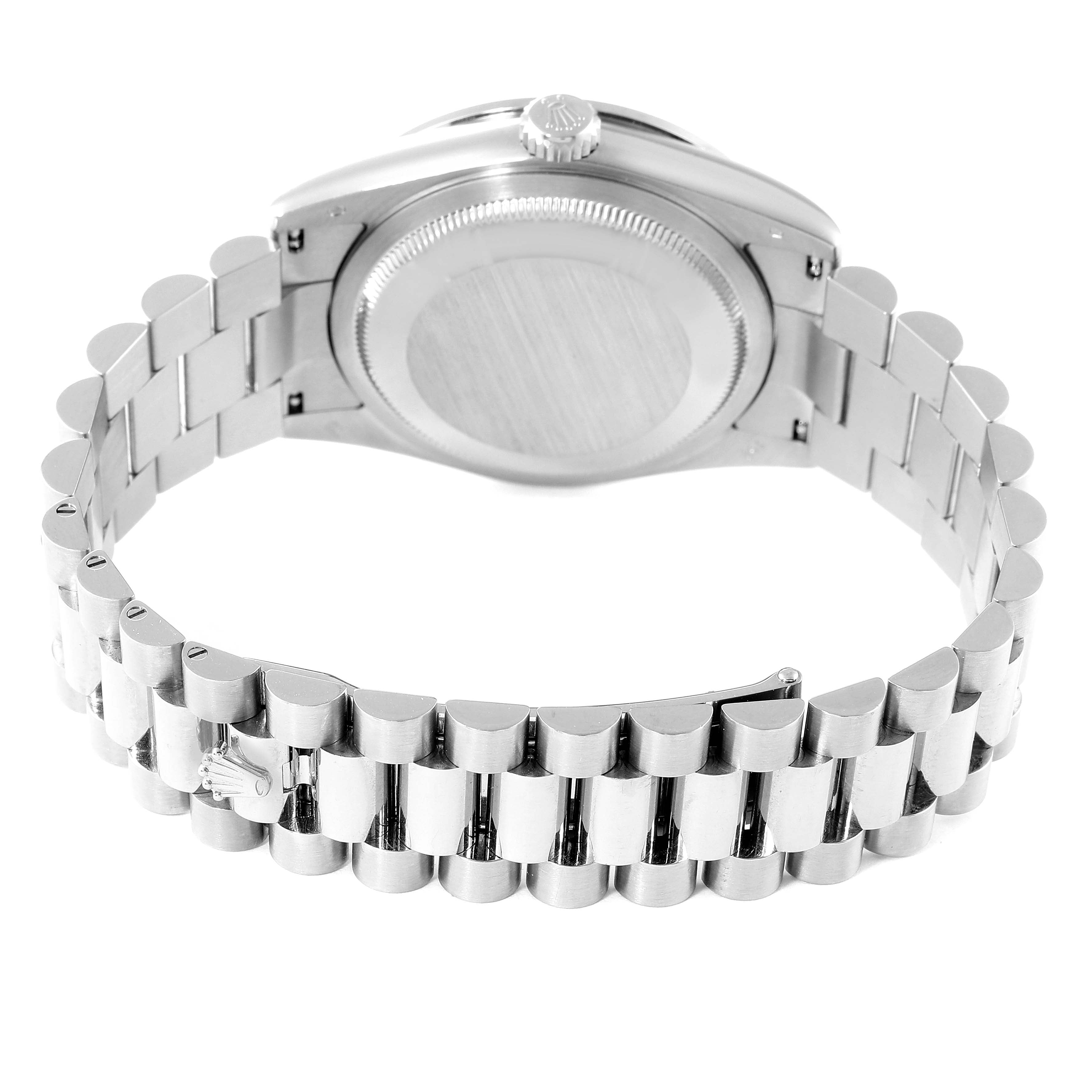 Rolex President Day-Date White Gold Diamond Dial Bezel Watch 118399 Box Card
