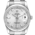 Rolex President Day-Date White Gold Diamond Dial Mens Watch 118239 ONE LINK ADDED