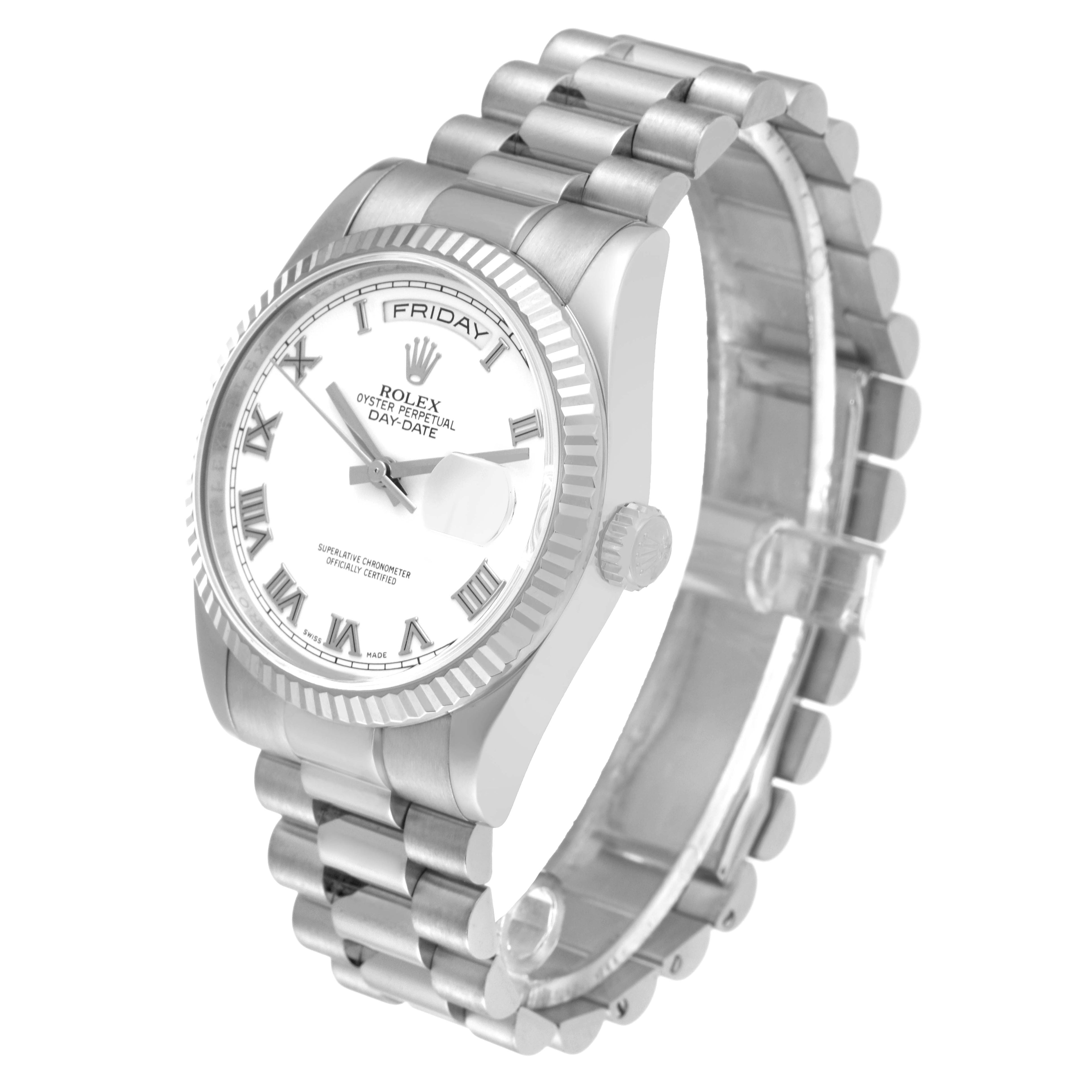Rolex President Day-Date White Gold Mens Watch 118239 Box Card + 2 Extra links