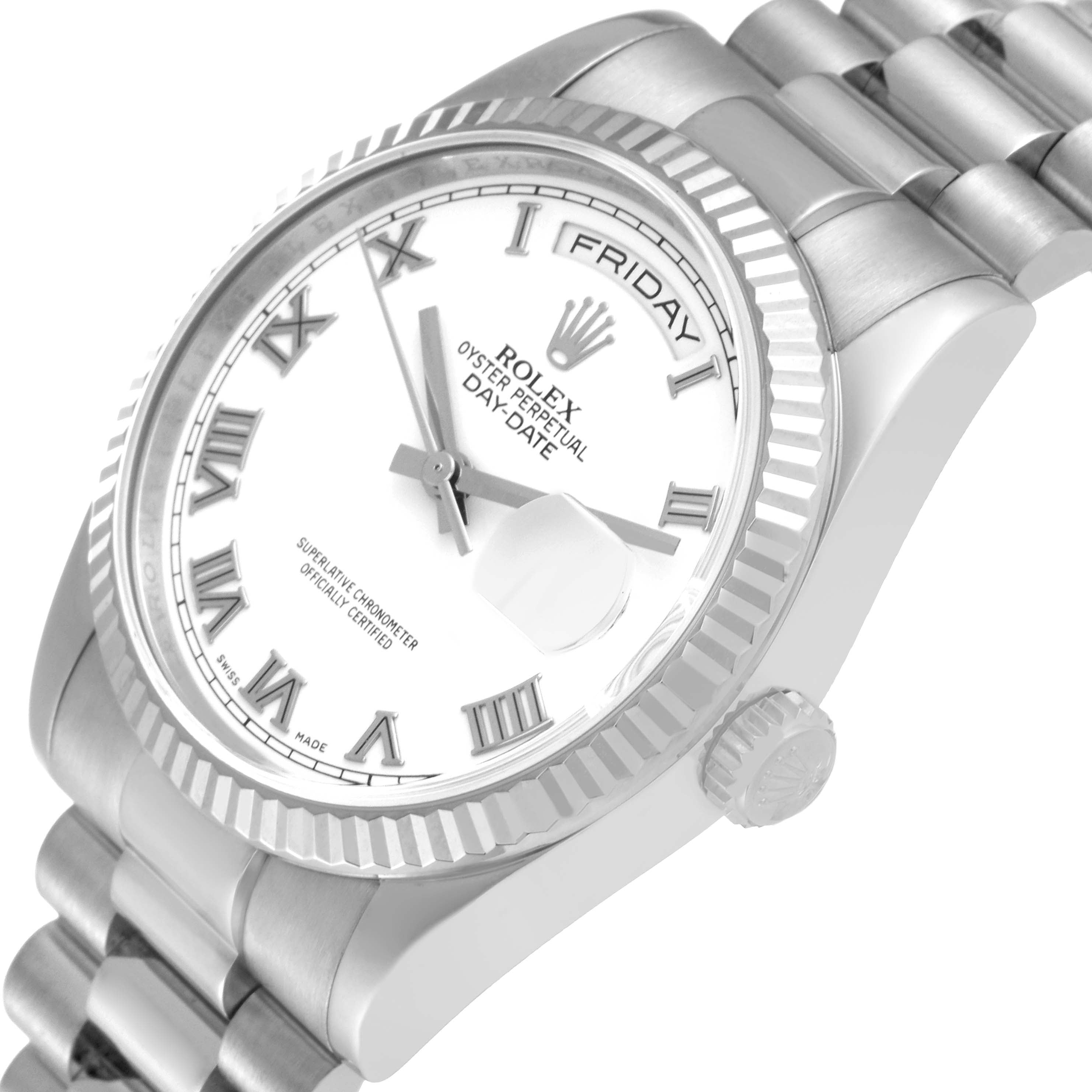 Rolex President Day-Date White Gold Mens Watch 118239 Box Card + 2 Extra links