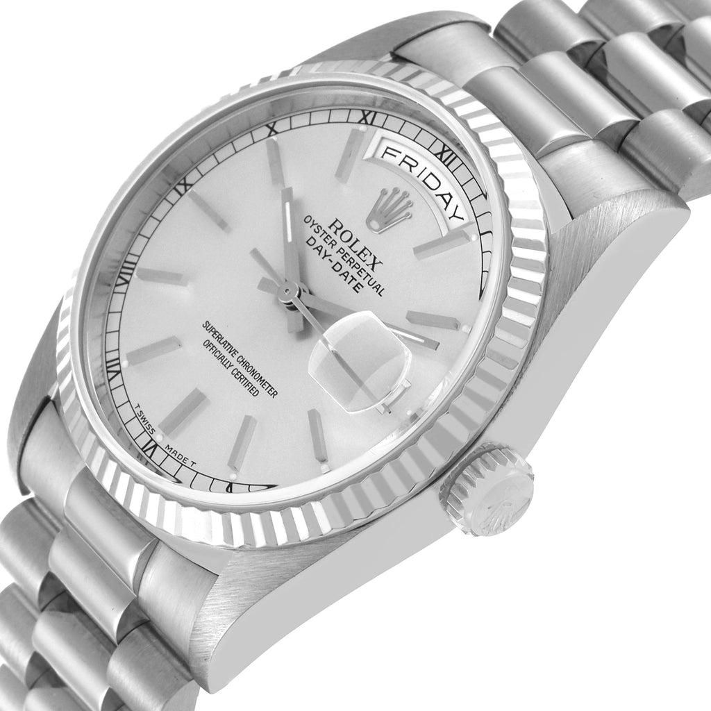 Rolex President Day-Date White Gold Mens Watch 18239 Box Service Papers