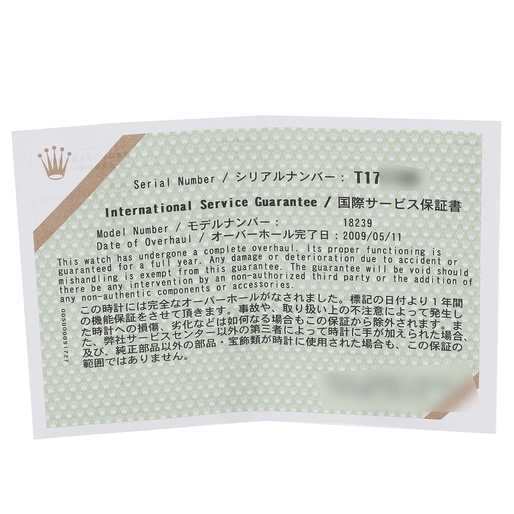 Rolex President Day-Date White Gold Mens Watch 18239 Box Service Papers