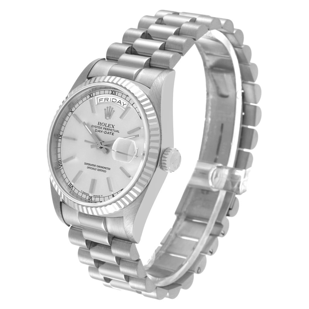 Rolex President Day-Date White Gold Mens Watch 18239 Box Service Papers