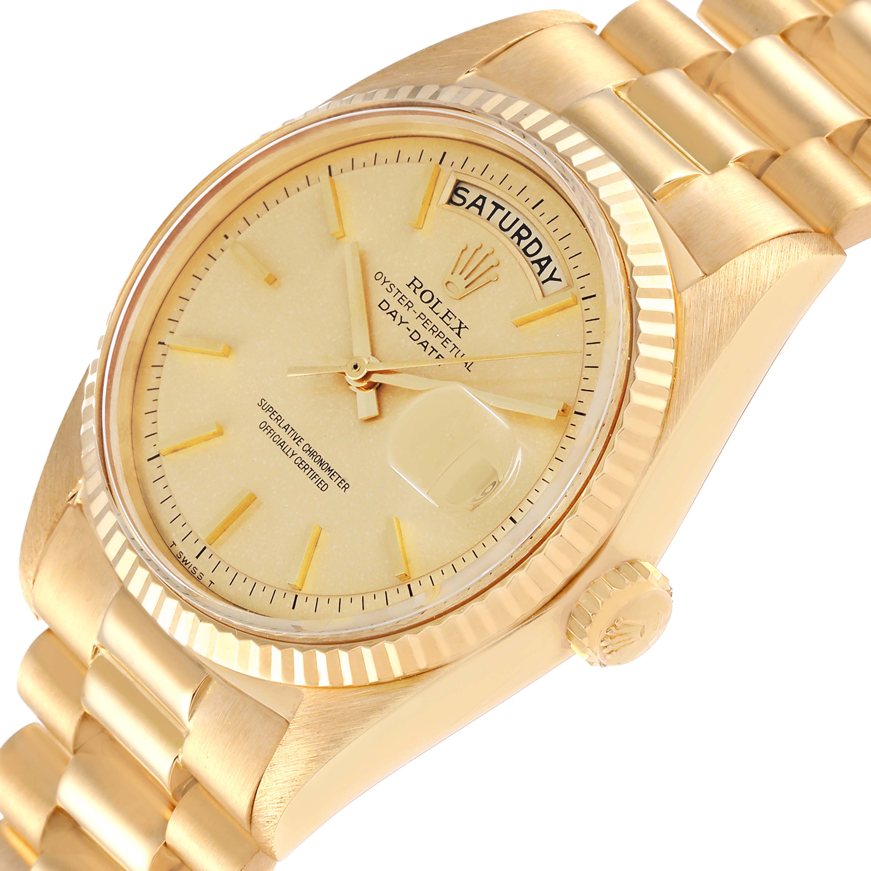 Rolex President Day-Date Wide Yellow Vintage Gold Mens Watch 1803