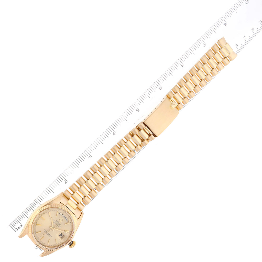 Rolex President Day-Date Wide Yellow Vintage Gold Mens Watch 1803