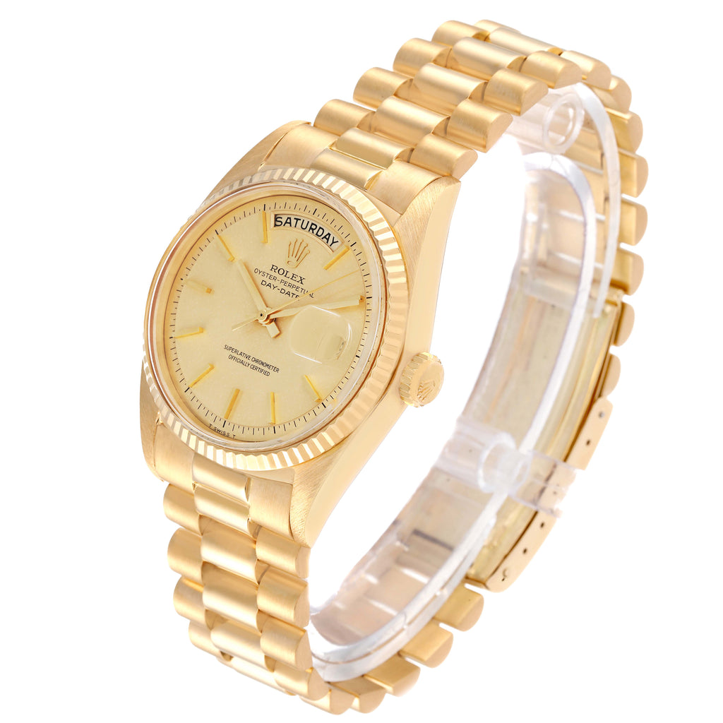 Rolex President Day-Date Wide Yellow Vintage Gold Mens Watch 1803