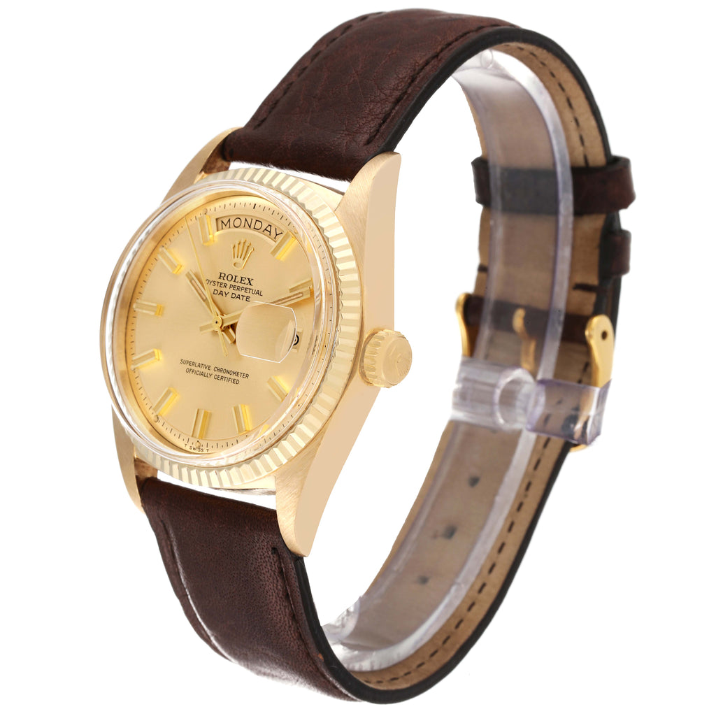 Rolex President Day-Date Wide Fat Boy Yellow Vintage Gold Mens Watch 1803