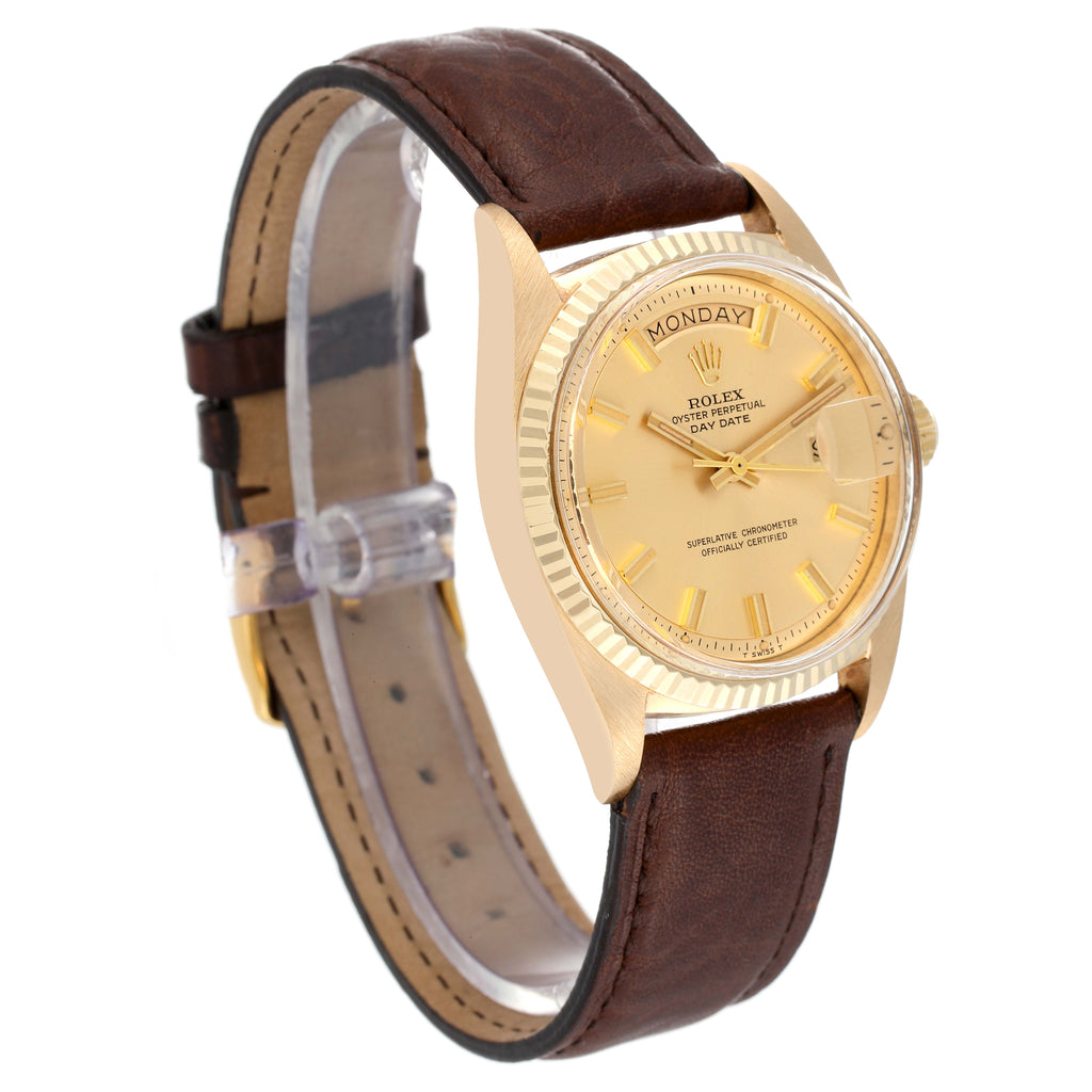 Rolex President Day-Date Wide Fat Boy Yellow Vintage Gold Mens Watch 1803