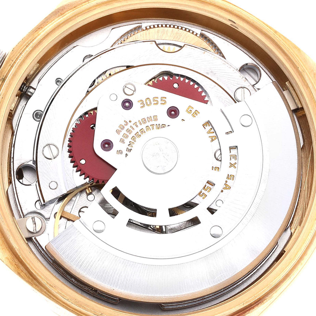 Rolex President Day-Date Yellow Gold Bark Finish Linen Dial Mens Watch 18078