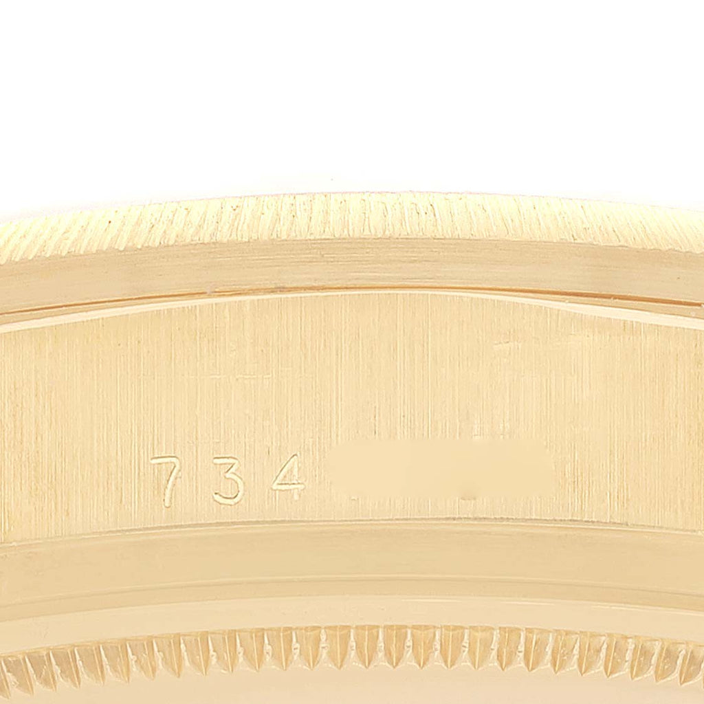 Rolex President Day-Date Yellow Gold Bark Finish Linen Dial Mens Watch 18078