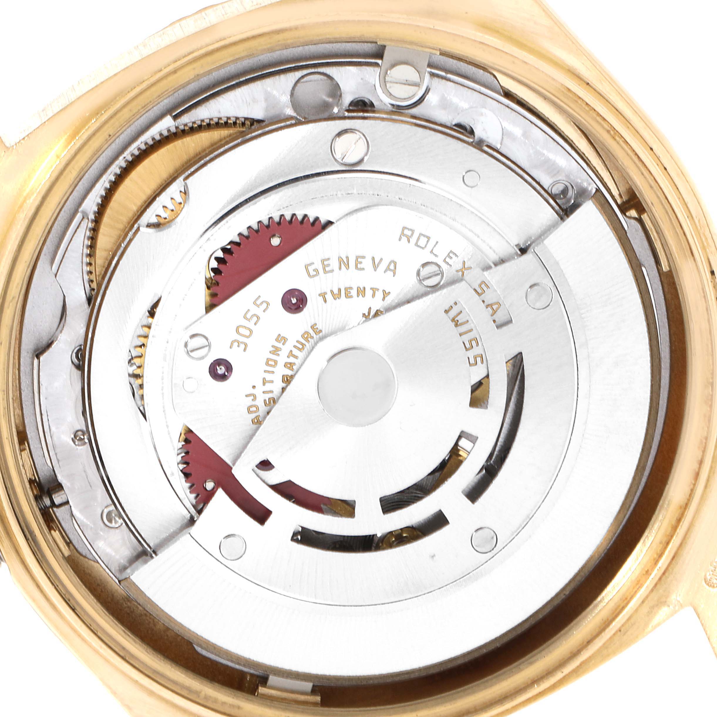 Rolex President Day-Date Bark Finish Yellow Gold Mens Watch 18078