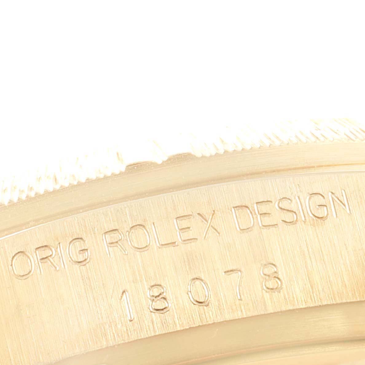 Rolex President Day-Date Bark Finish Yellow Gold Mens Watch 18078