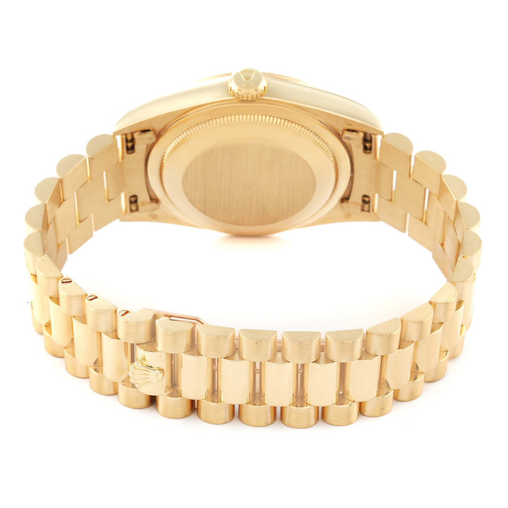 Rolex President Day-Date Yellow Gold Black Diamond Dial Mens Watch 18238 + 1 additional link