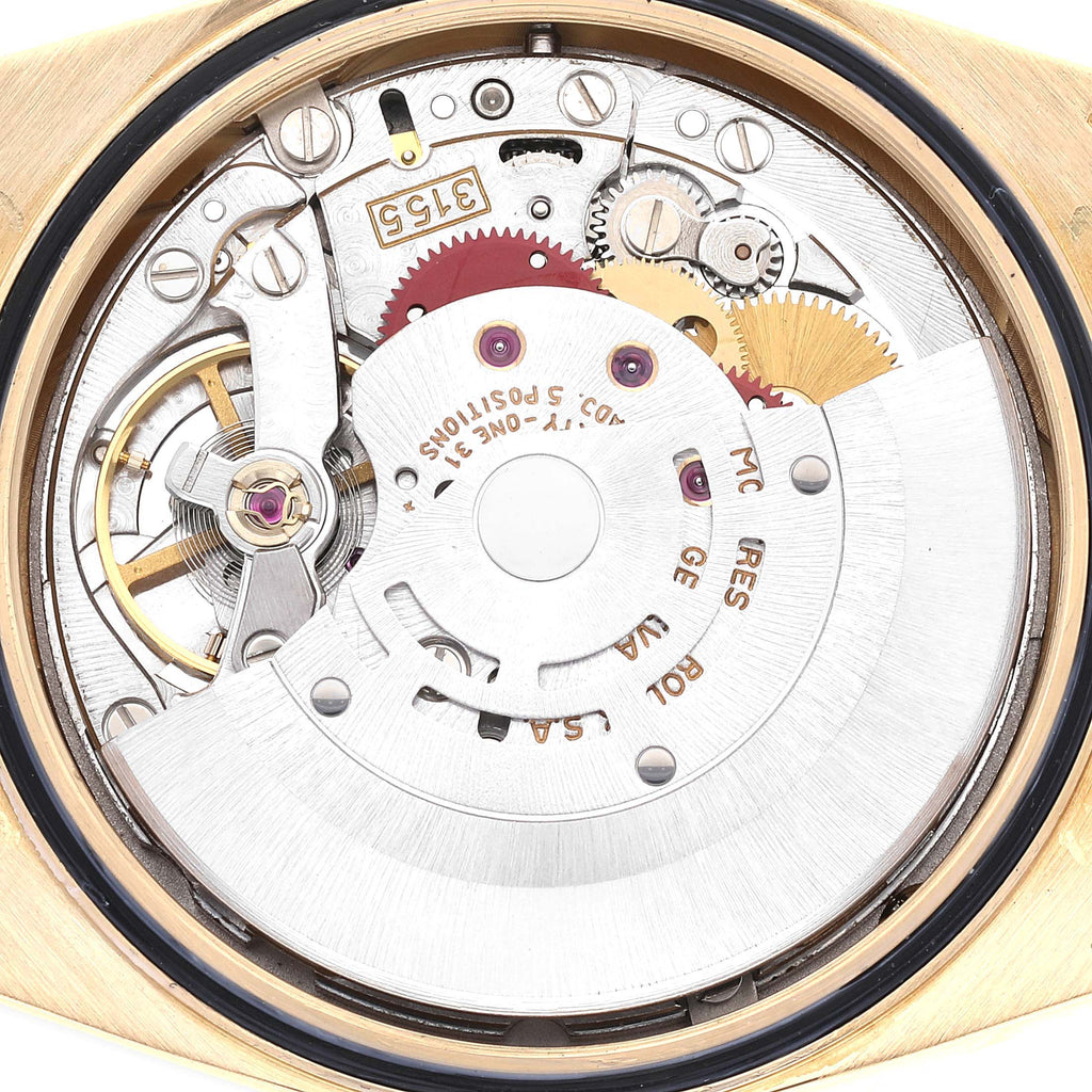 Rolex President Day-Date Yellow Gold Black Diamond Dial Mens Watch 18238 + 1 additional link