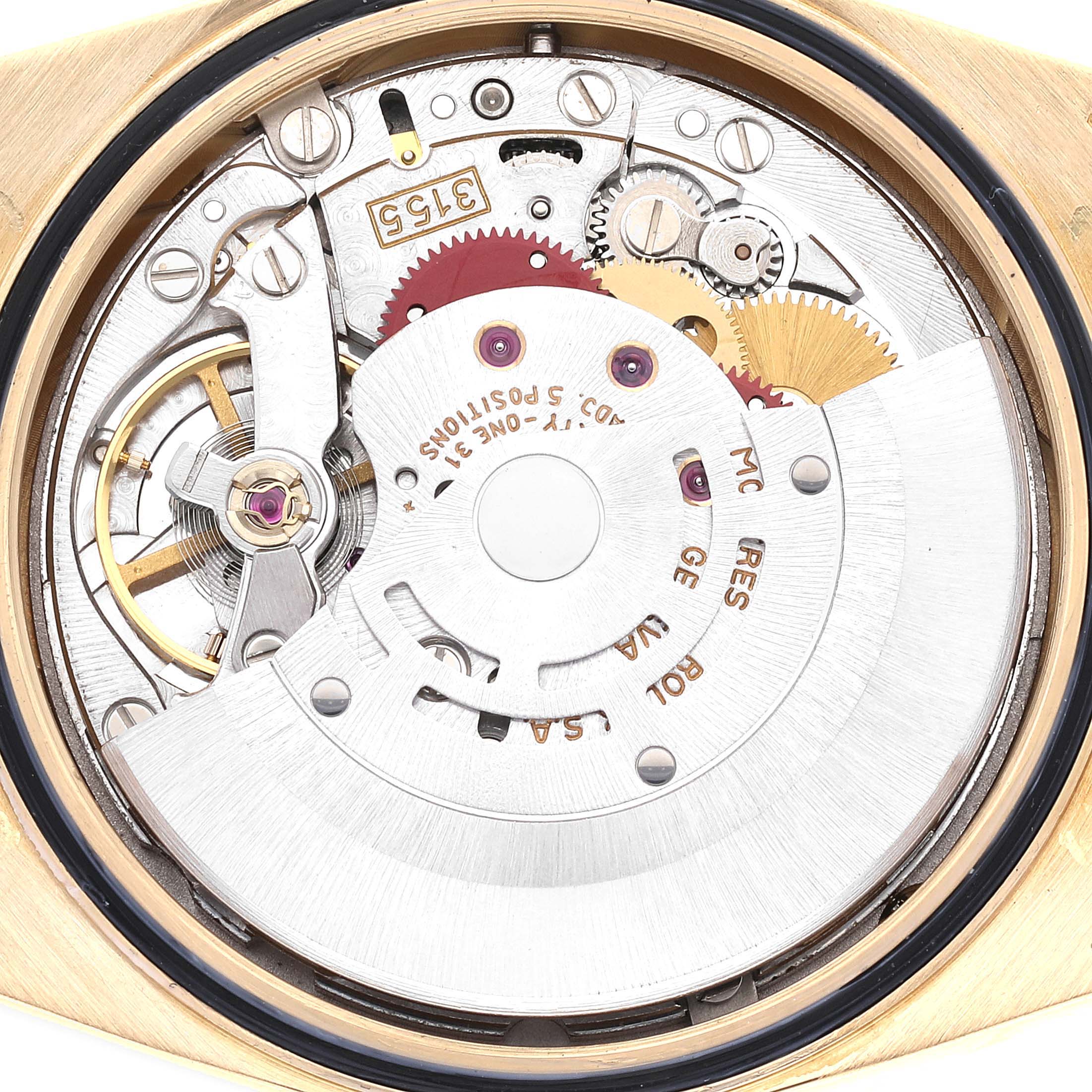 Rolex President Day-Date Yellow Gold Black Diamond Dial Mens Watch 18238 + 1 additional link