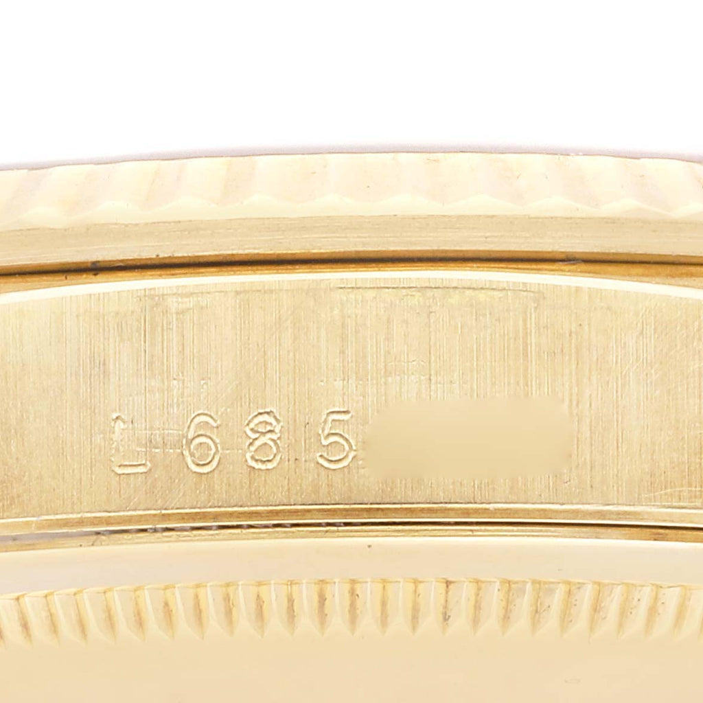 Rolex President Day-Date Yellow Gold Black Diamond Dial Mens Watch 18238 + 1 additional link