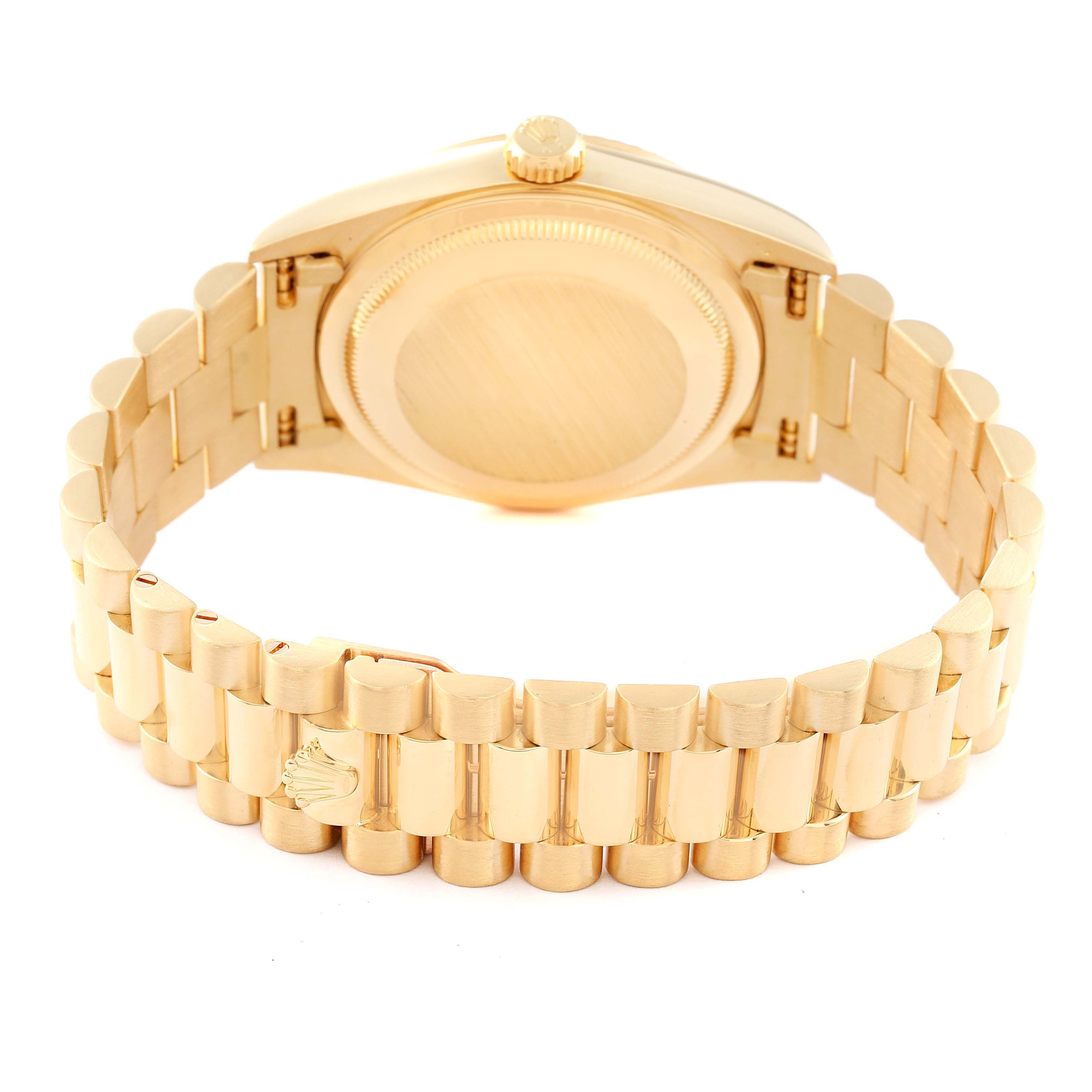 Rolex President Day-Date Yellow Gold Blue Diamond Dial Watch 18238 Box  Papers