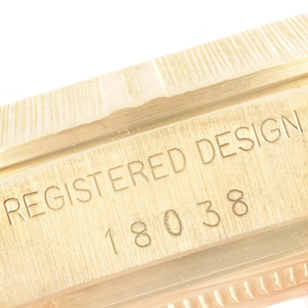 Rolex President Day-Date Yellow Gold Burl Wood Dial Mens Watch 18038