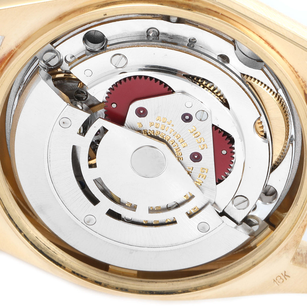 Rolex President Day-Date Yellow Gold Burl Wood Dial Mens Watch 18038
