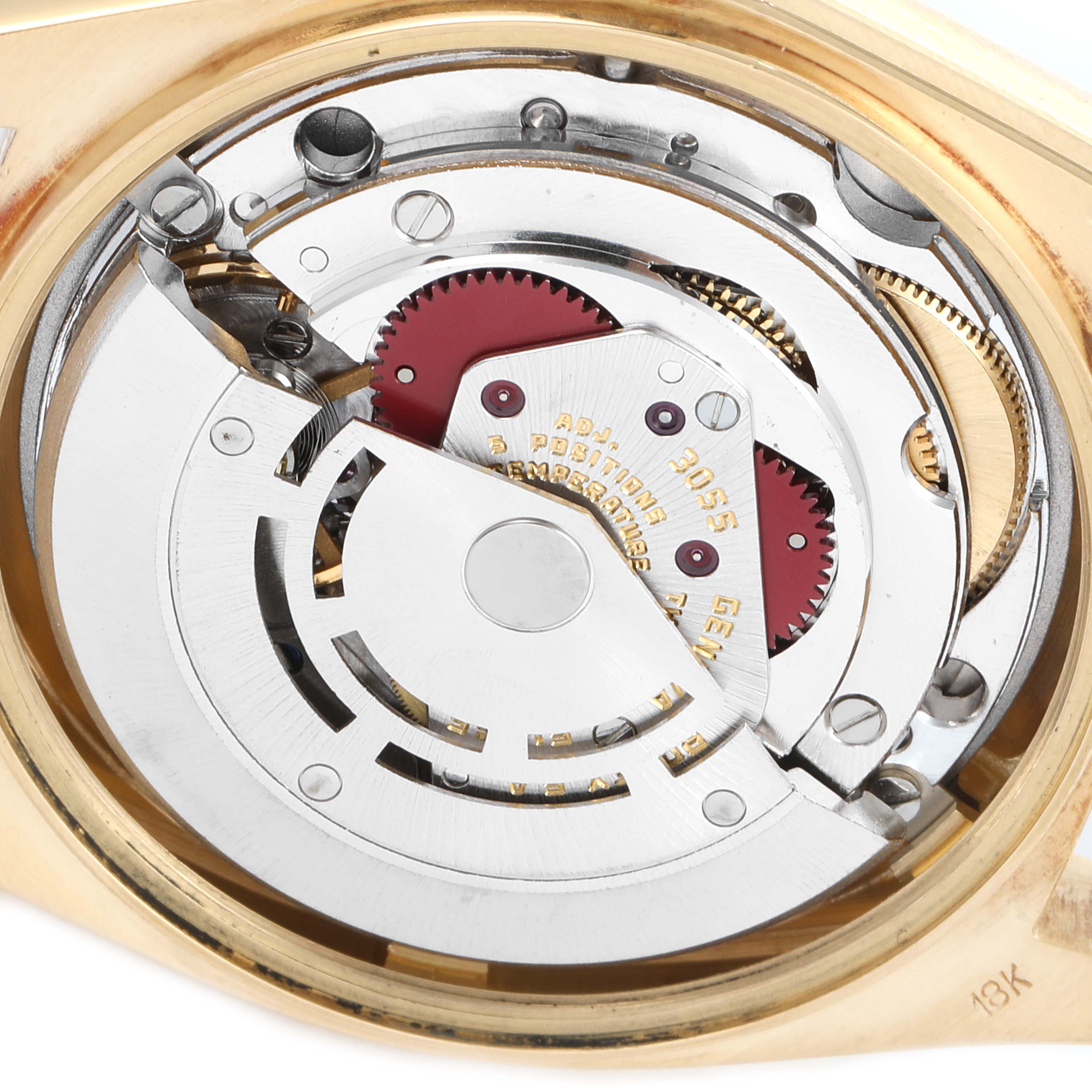 Rolex President Day-Date Yellow Gold Burl Wood Dial Mens Watch 18038