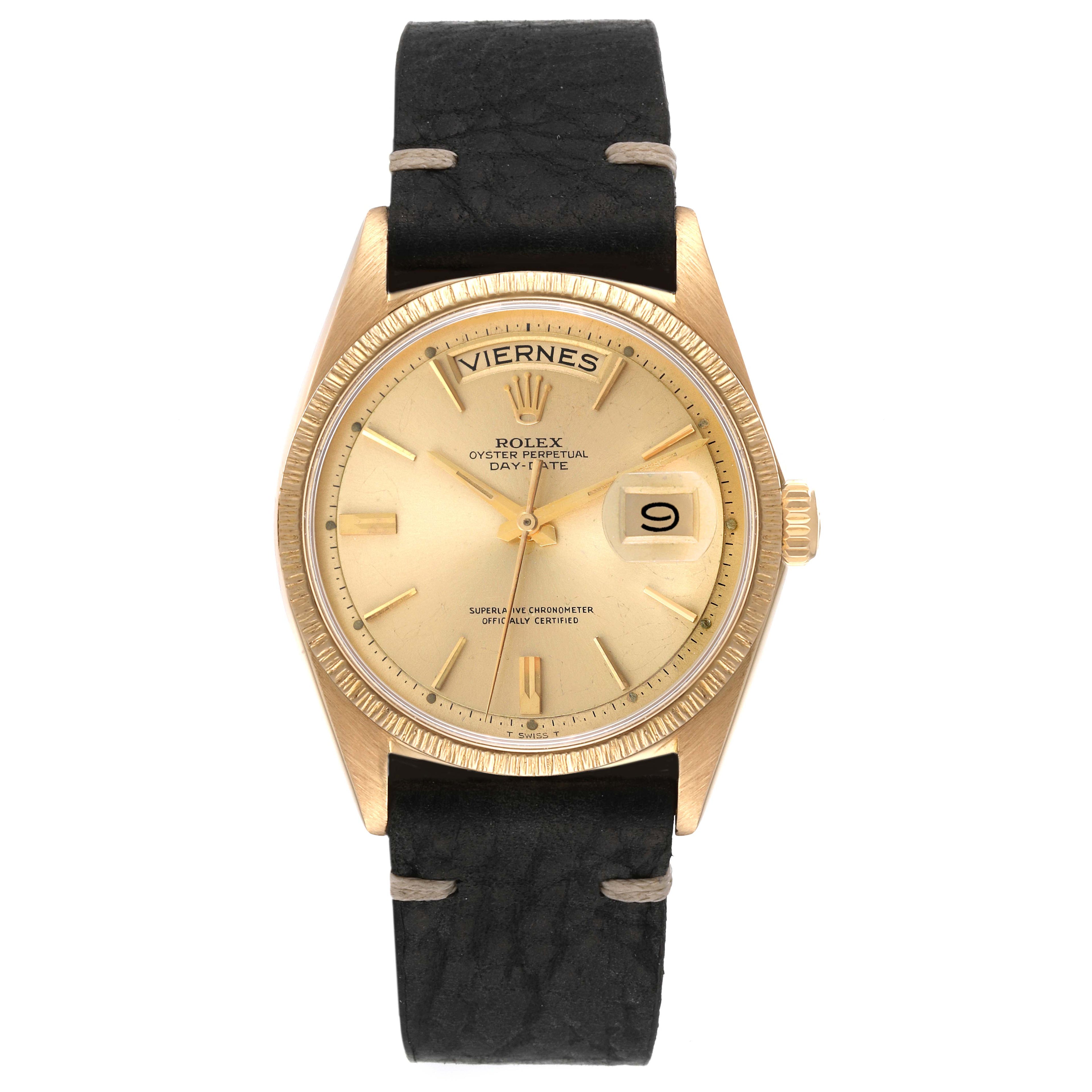 Rolex President Day-Date Yellow Gold Champagne Dial Mens Watch 1807