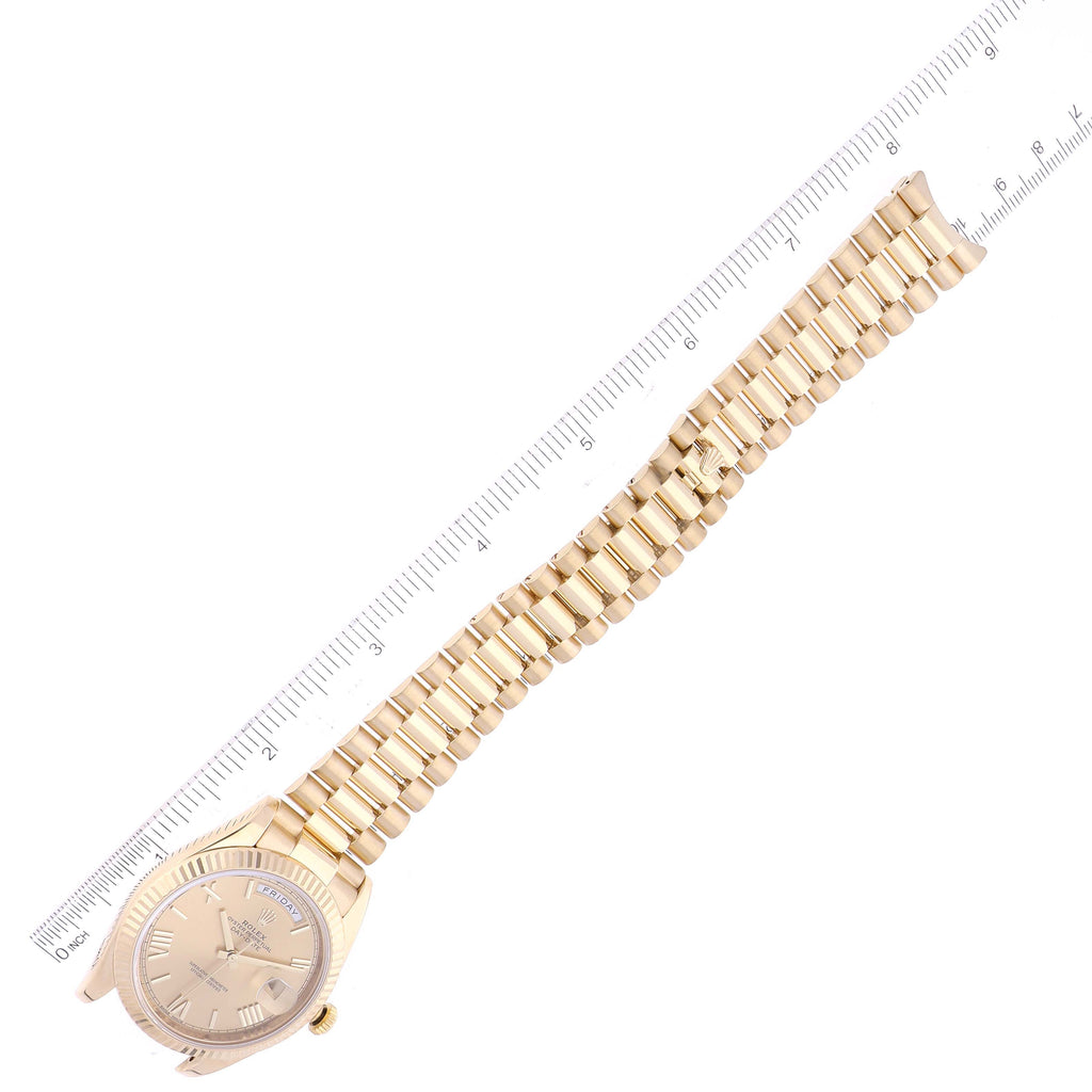 Rolex President Day-Date Yellow Gold Champagne Dial Mens Watch 228238 Box Card