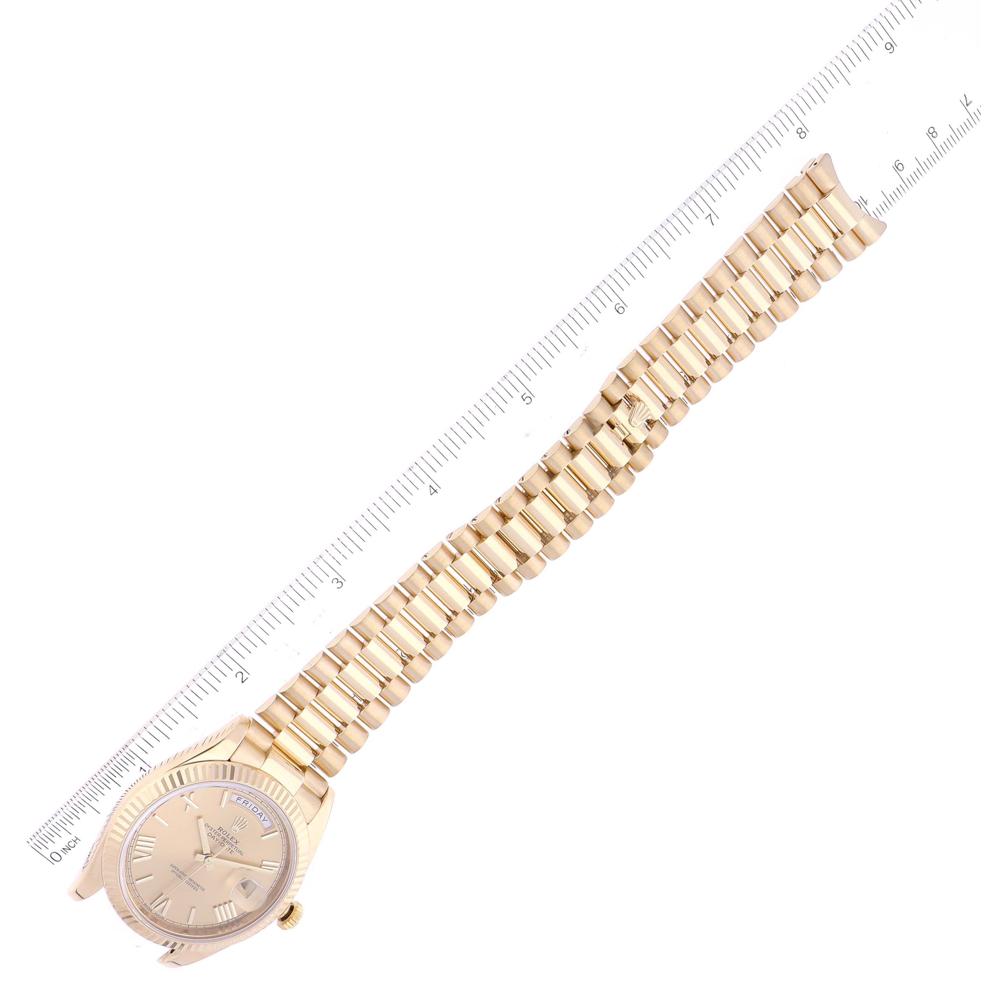 Rolex President Day-Date Yellow Gold Champagne Dial Mens Watch 228238 Box Card