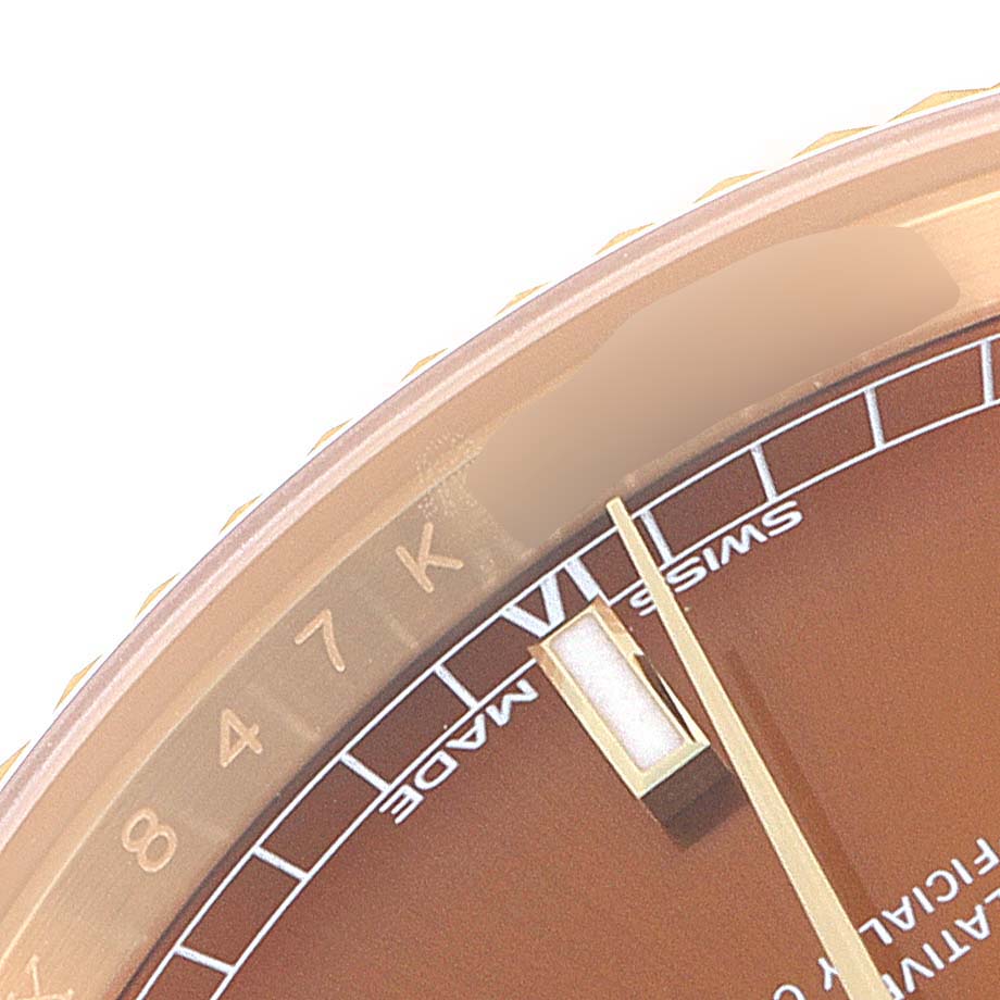 Rolex President Day-Date Yellow Gold Cognac Dial Mens Watch 118138 Box Card