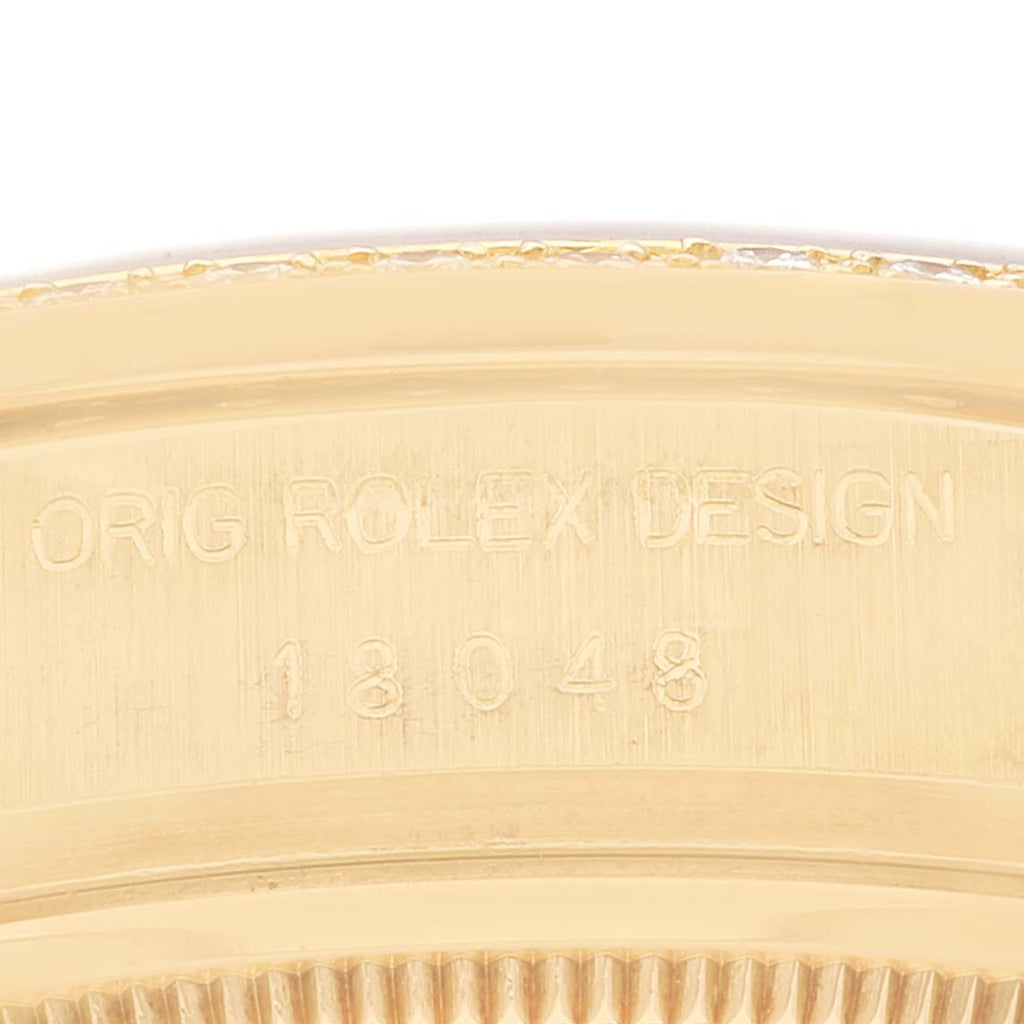 Rolex President Day-Date Yellow Gold Diamond Bezel  Watch 18048