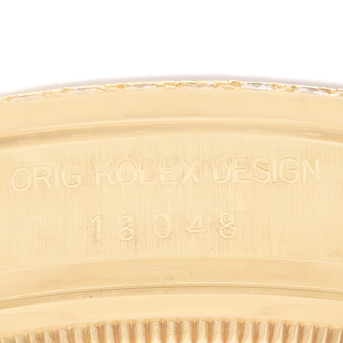 Rolex President Day-Date Yellow Gold Diamond Bezel  Watch 18048