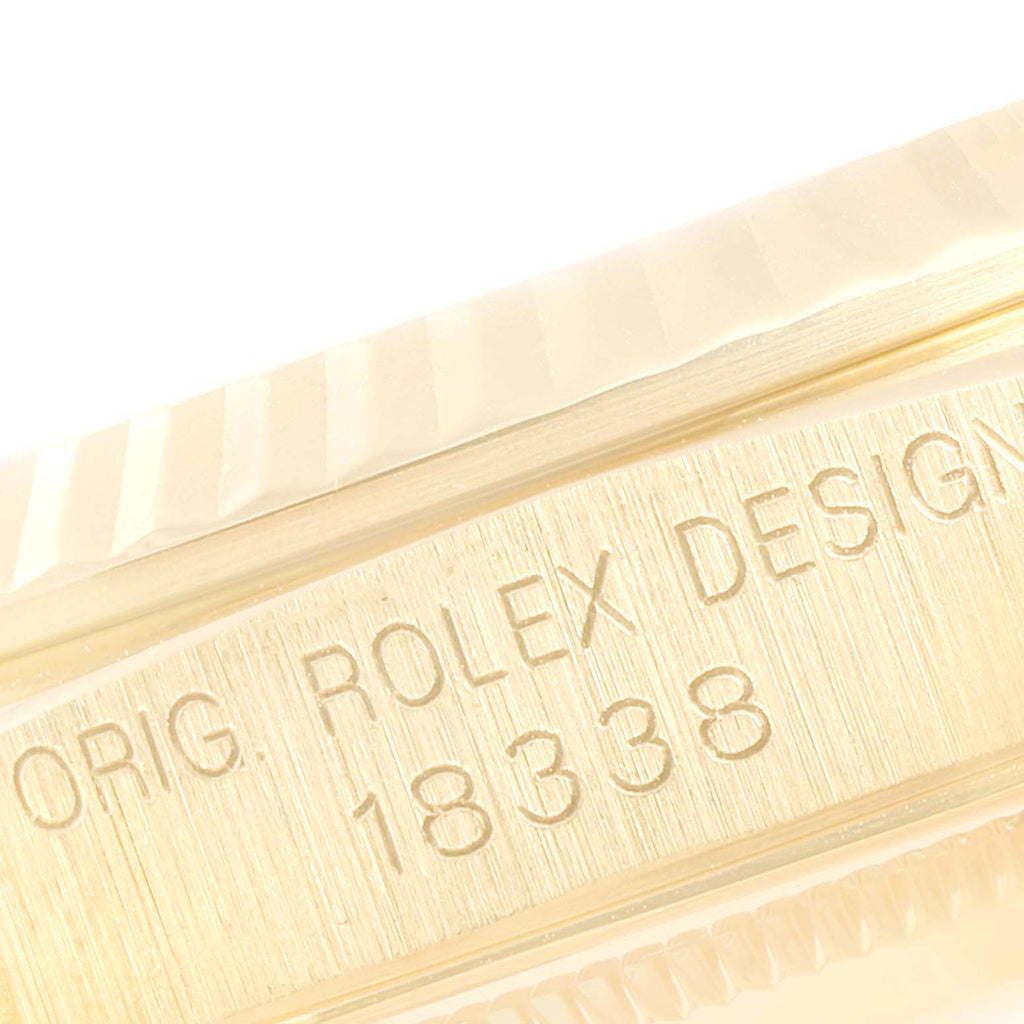 Rolex President Day Date Yellow Gold Diamond Lugs Mens Watch 18338