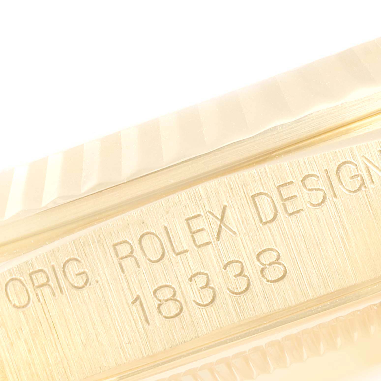 Rolex President Day Date Yellow Gold Diamond Lugs Mens Watch 18338