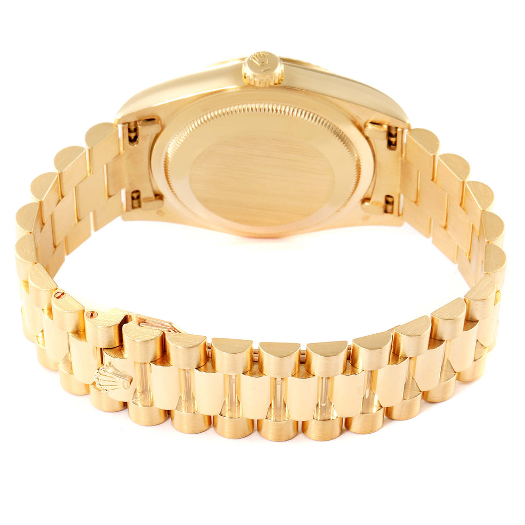 Rolex President Day Date Yellow Gold Diamond Lugs Mens Watch 18338