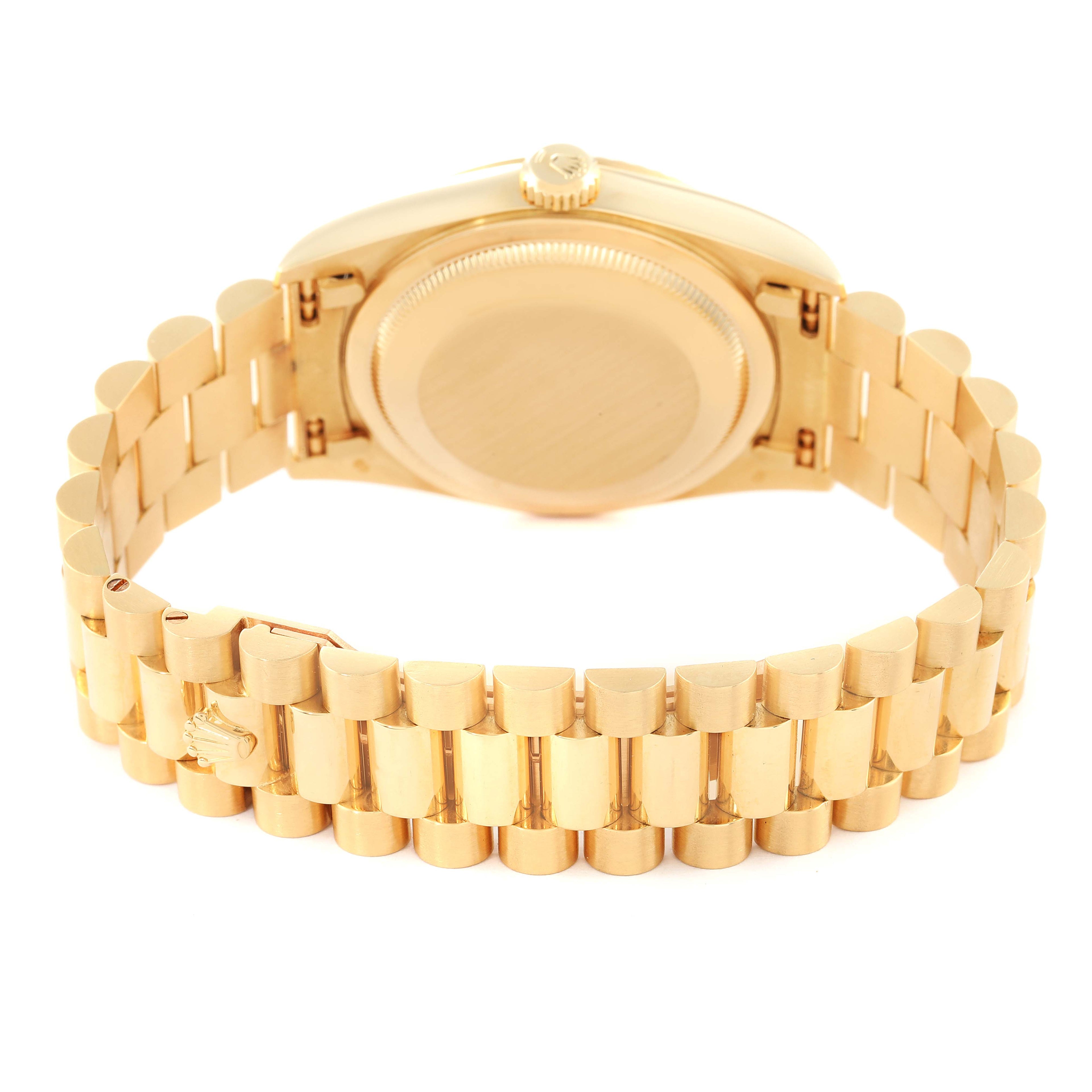 Rolex President Day Date Yellow Gold Diamond Lugs Mens Watch 18338 Papers