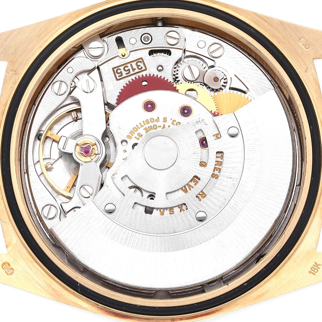 Rolex President Day Date Yellow Gold Diamond Lugs Mens Watch 18338 Papers