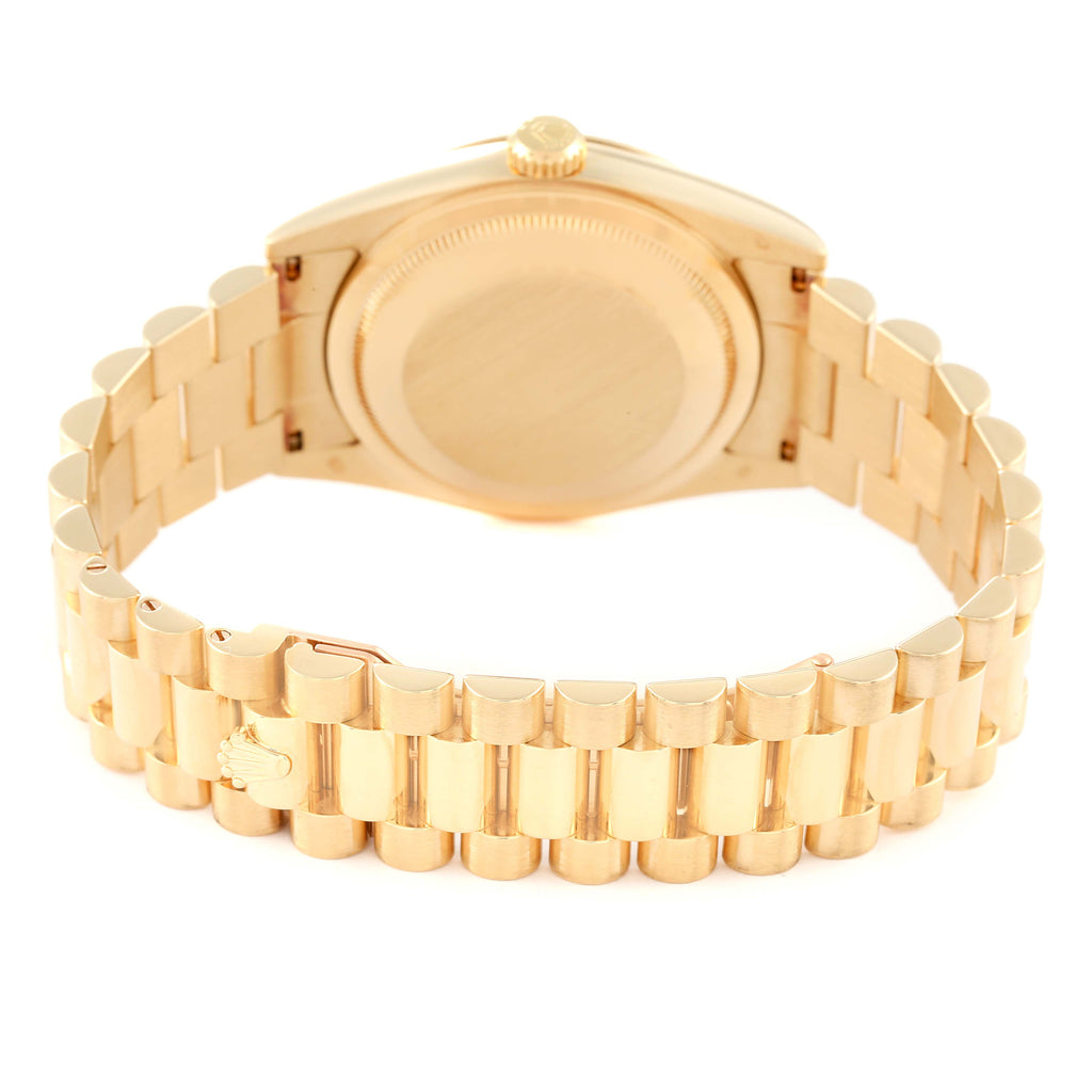 Rolex President Day Date Yellow Gold Diamond Mens Watch 118238
