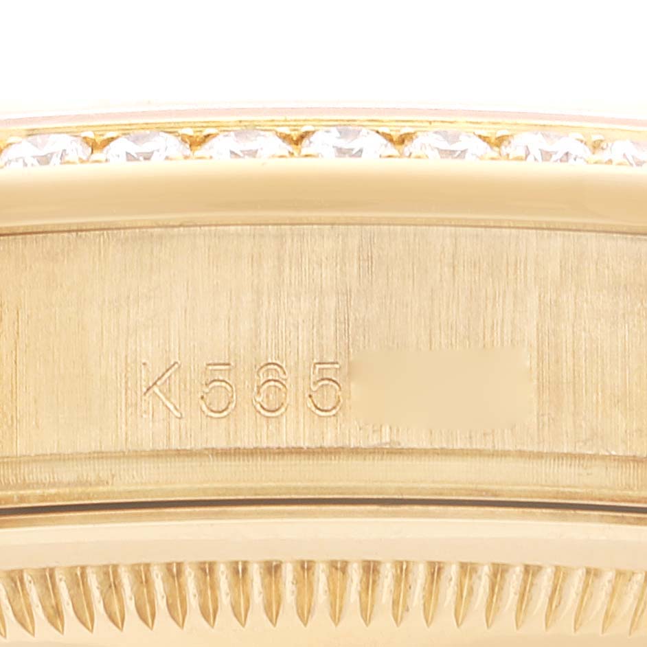 Rolex President Day Date Yellow Gold Diamond Mens Watch 118348 Box Papers