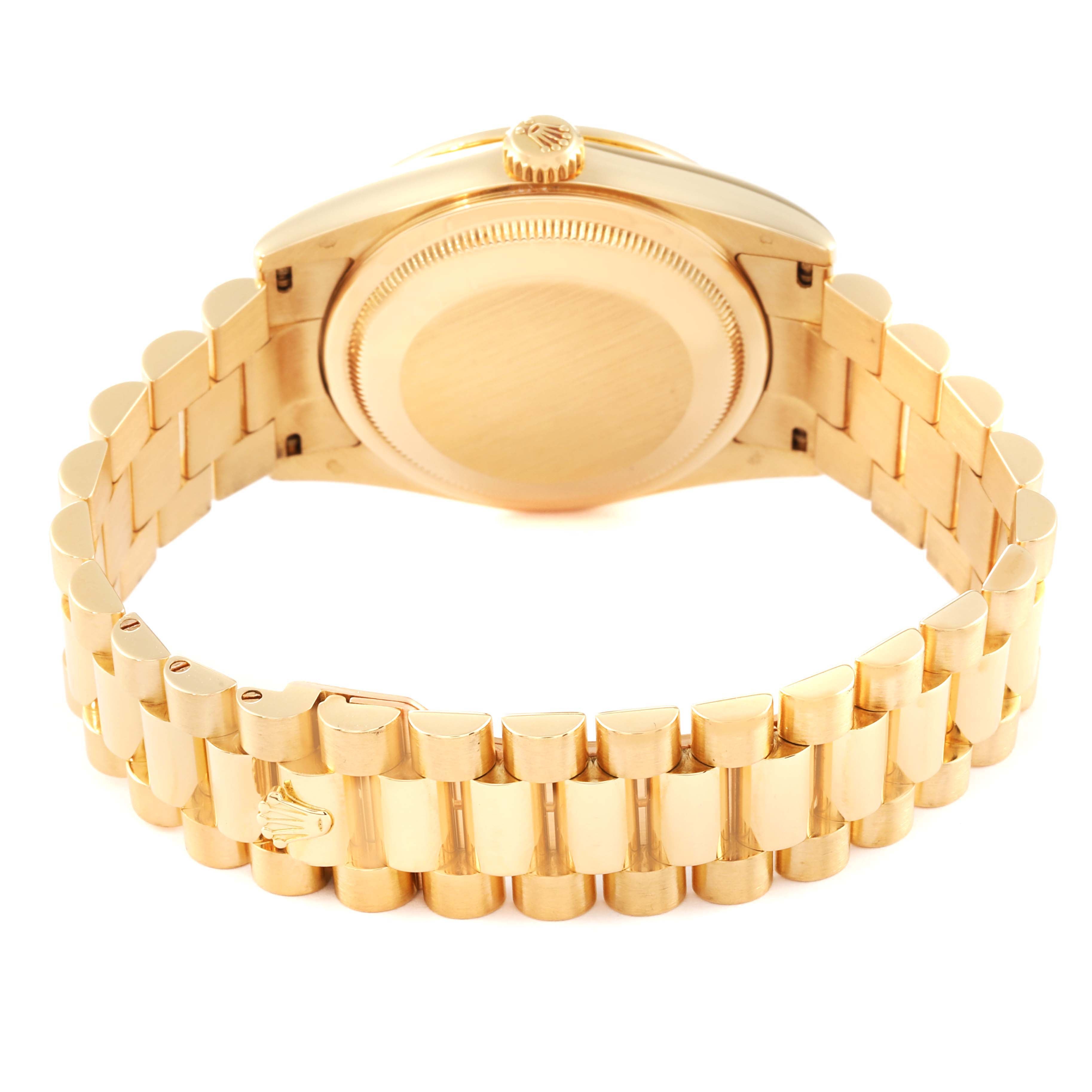 Rolex President Day Date Yellow Gold Diamond Mens Watch 118348 Box Papers